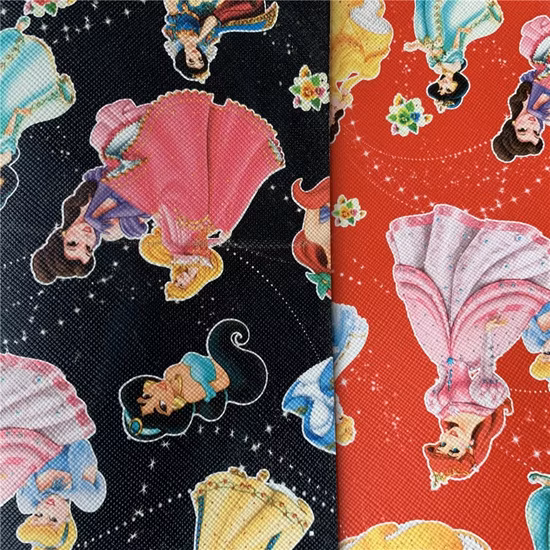 印刷フェイク PVC 合成合成生地卸売漫画転写フィルム